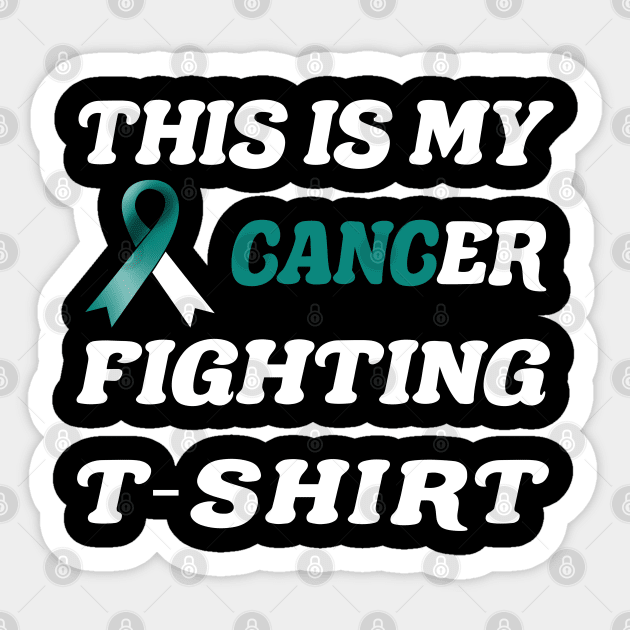 Cervical Cancer Teal/White Ribbon Fighting Sticker by MarYouLi